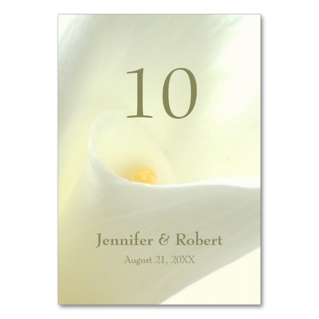 Calla Lily Table Number (Front)