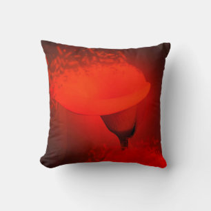 Calla Lily Vivid Red Scatter Effect Throw Pillow