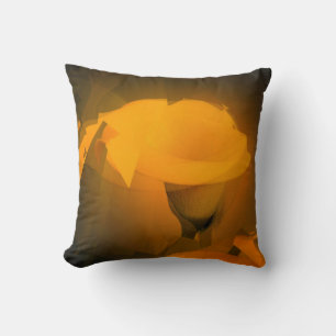 Calla Lily Warm Yellow Cubist Effect Throw Pillow