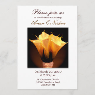 Calla lily wedding invitation