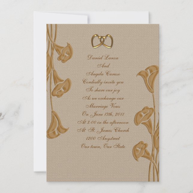 Calla Lily Wedding invitation (Front)