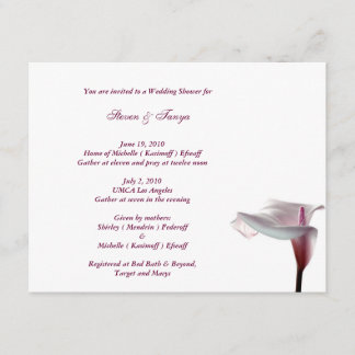Calla Lily Wedding Shower Invitation