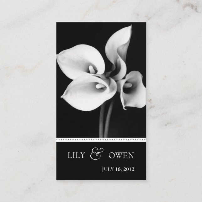 calla lily wedding website enclosure card (Front)