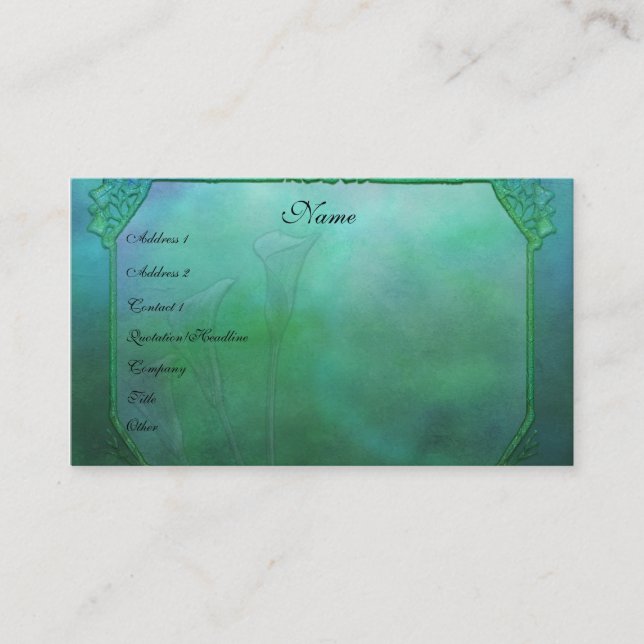 Calla Lily Wonder Business Card (Front)