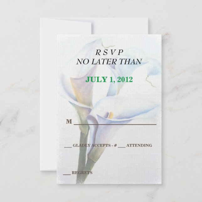 CALLA LIT DES CARTES RSVP PERSONNALISABLES (Devant)