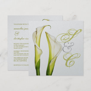 Calla Lys + tourbillons texte, invitations de mari