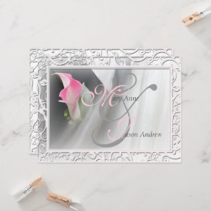 Calla Rose Lily Flourdissant Faire-part de mariage