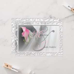 Calla Rose Lily Flourdissant Faire-part de mariage