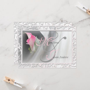 Calla Rose Lily Flourdissant Faire-part de mariage