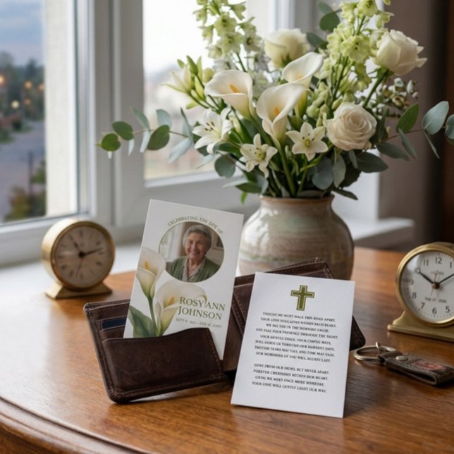 Calla Walletsize Funeral Prayer Keepsake Card (Creator Uploaded)