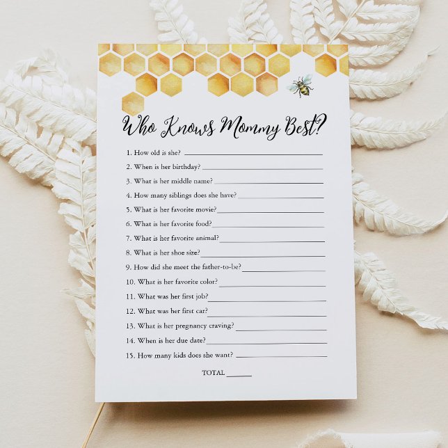 CALLA Who Knows Mommy Best Baby Shower Game Invitation (Creator Uploaded)