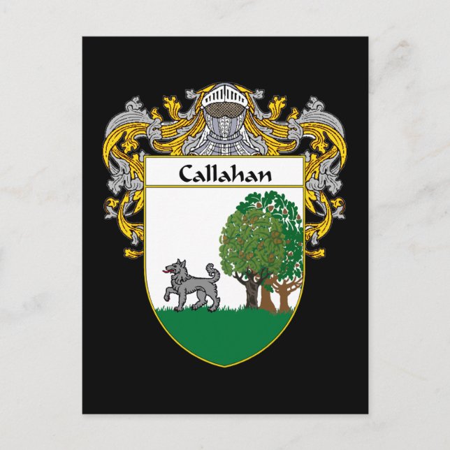 Callahan Coat of Arms (Mantled) Postcard (Front)
