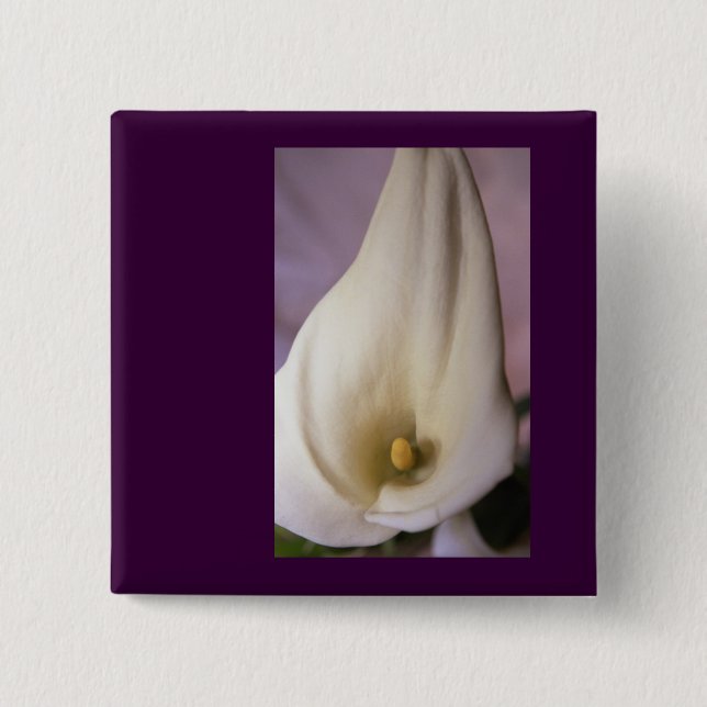Callalily 2 Inch Square Button (Front)