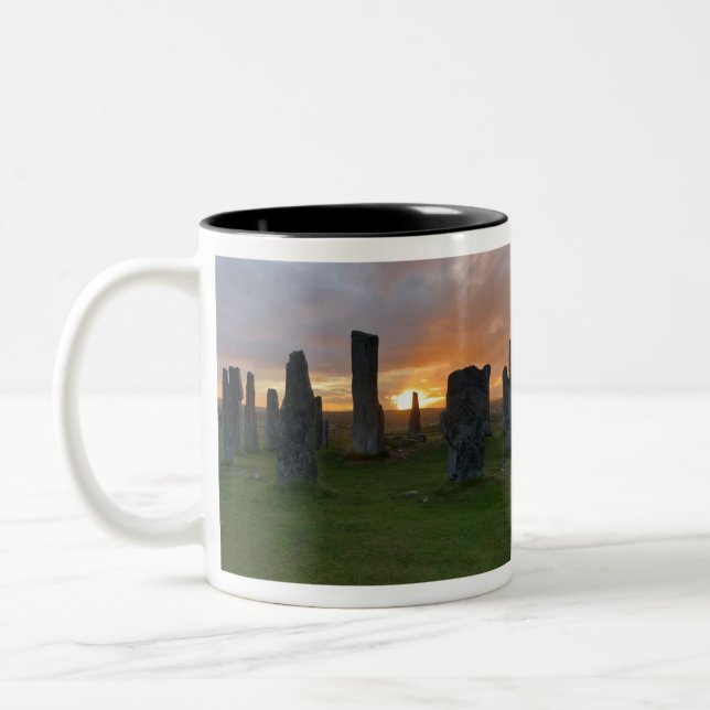 Callanish Standing Stones at Sunrise - Scotland Two-Tone Coffee Mug (Left)