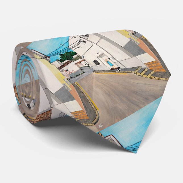 Calle Cabanilles Painting by Alfred Fox Tie (Rolled)