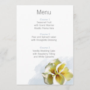 calle d'aquarelleCartes de menu mariage floral