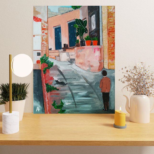 Calle Del San Miguel Painting by Alfred Fox Canvas Print (Not Actual Size)