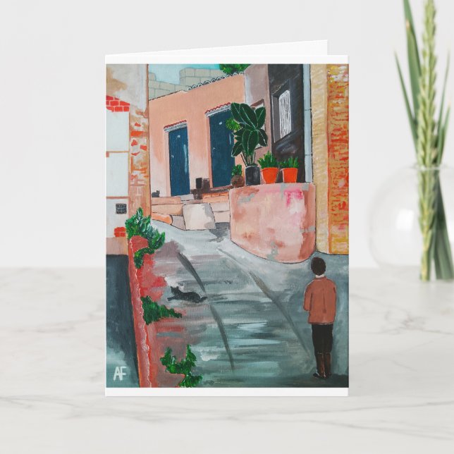 Calle Del San Miguel Painting by Alfred Fox Card (Front)