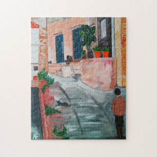 Calle Del San Miguel Painting by Alfred Fox Jigsaw Puzzle
