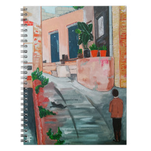 Calle Del San Miguel Painting by Alfred Fox Notebook