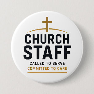 Called to Serve Church Staff Christian Typography 3 Inch Round Button