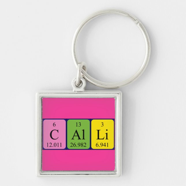 Calli periodic table name keyring (Front)