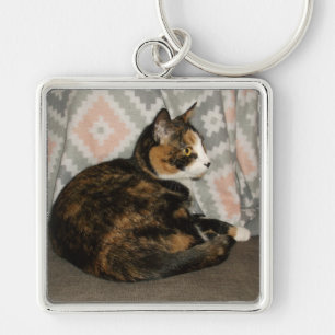 Callie Cat on Sofa Keychain