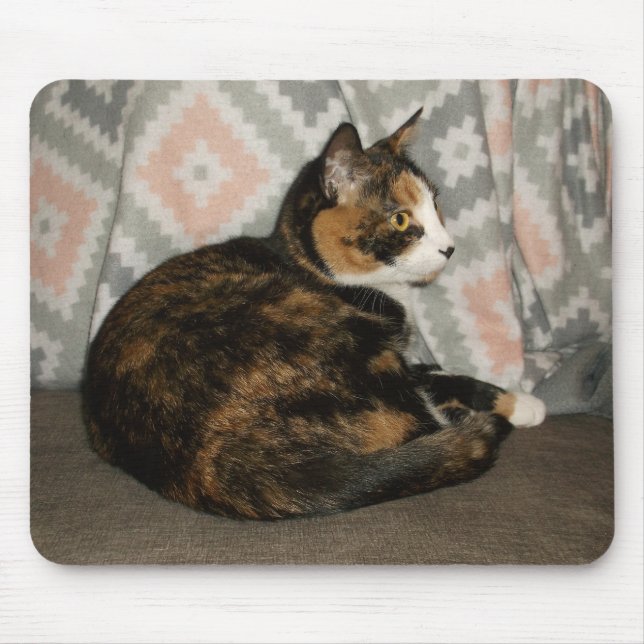Callie Cat on Sofa Mouse Pad (Front)