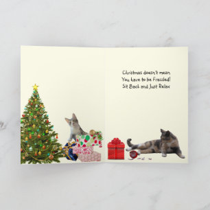 Callie Muffin's Relaxed Christmas - Cat Christmas  Holiday Card