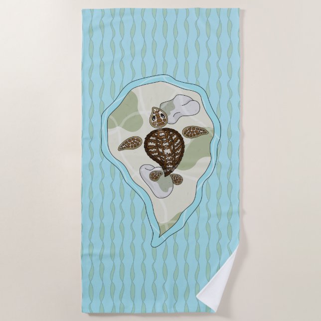 Callie the Sea Turtle Beach Towel (Front)