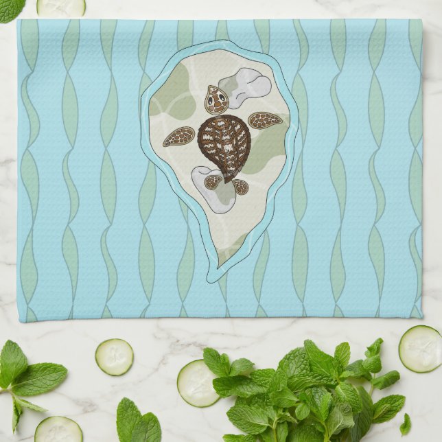 Callie the Sea Turtle Kitchen Towel (Folded)
