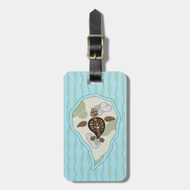 Callie the Sea Turtle Luggage Tag (Front Vertical)