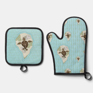 Callie the Sea Turtle Oven Mitt & Pot Holder Set