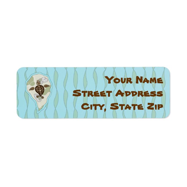 Callie the Sea Turtle Return Address Label (Front)