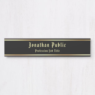 Calligraphed Black Gold Classic Nostalgic Look Door Sign