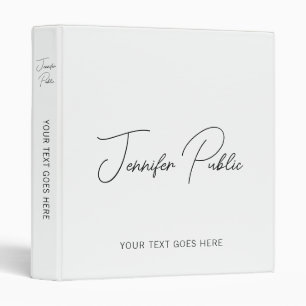 Calligraphed Name Add Logo Script Text Here Binder