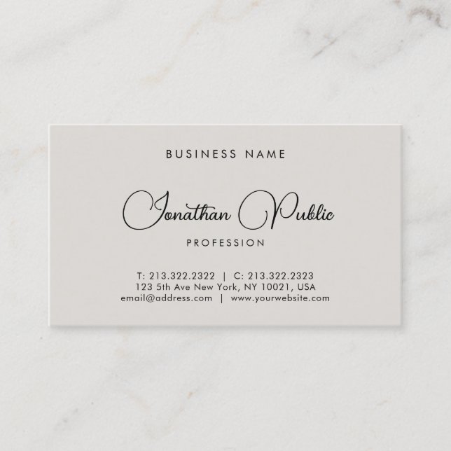 Calligraphed Name Template Elegant Professional Business Card (Front)