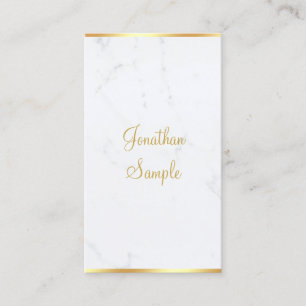 Calligraphed Script Elegant Marble Gold Modern Business Card