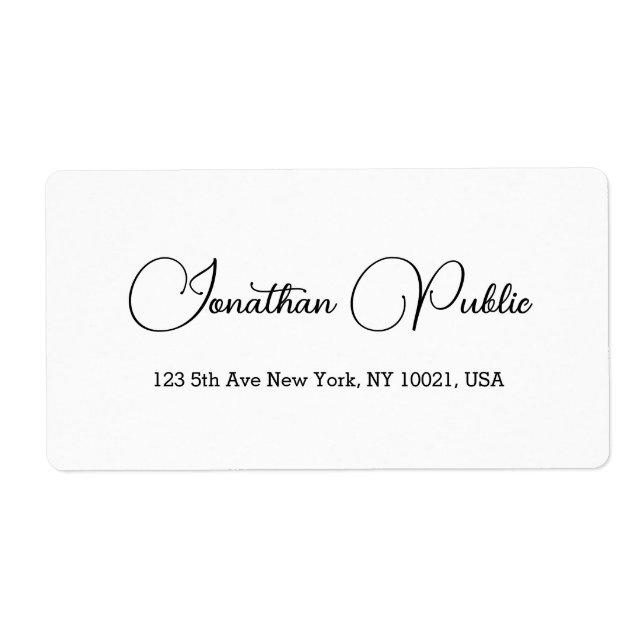 Calligraphed Script Elegant Shipping Address (Front)