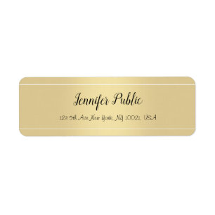 Calligraphed Script Gold Template Return Address