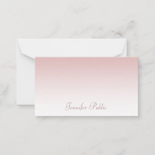 Calligraphed Script Name Modern Rose Gold Trendy Card