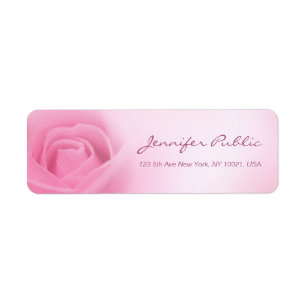 Calligraphed Script Template Modern Pink Rose