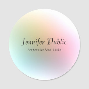 Calligraphed Script Text Elegant Colourful Templat Name Tag