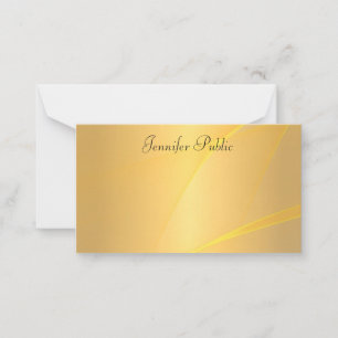Calligraphed Script Text Glamour Gold Background Card