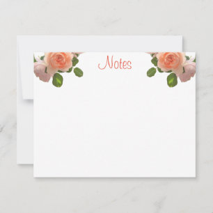 Calligraphed Script Trendy Watercolor Roses Floral Card