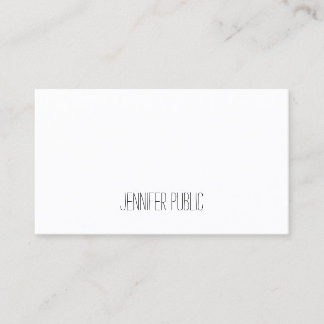 Calligraphed Text Elegant Simple Template Modern Business Card (Front)