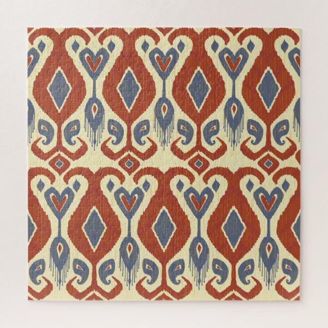 Calligraphic Brush Stroke: Vintage Seamless Jigsaw Puzzle (Vertical)