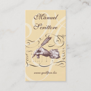 Calligraphic Business Card for Writer, Bookstore