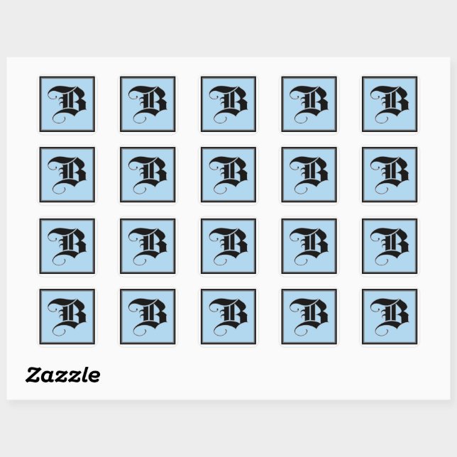 Calligraphic Capital Letter B  Square Sticker (Sheet)