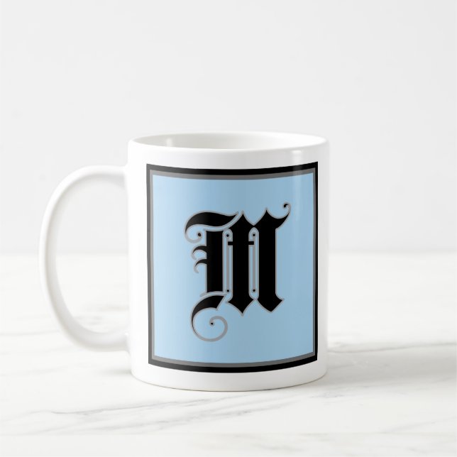 Calligraphic Capital Letter M Coffee Mug (Left)